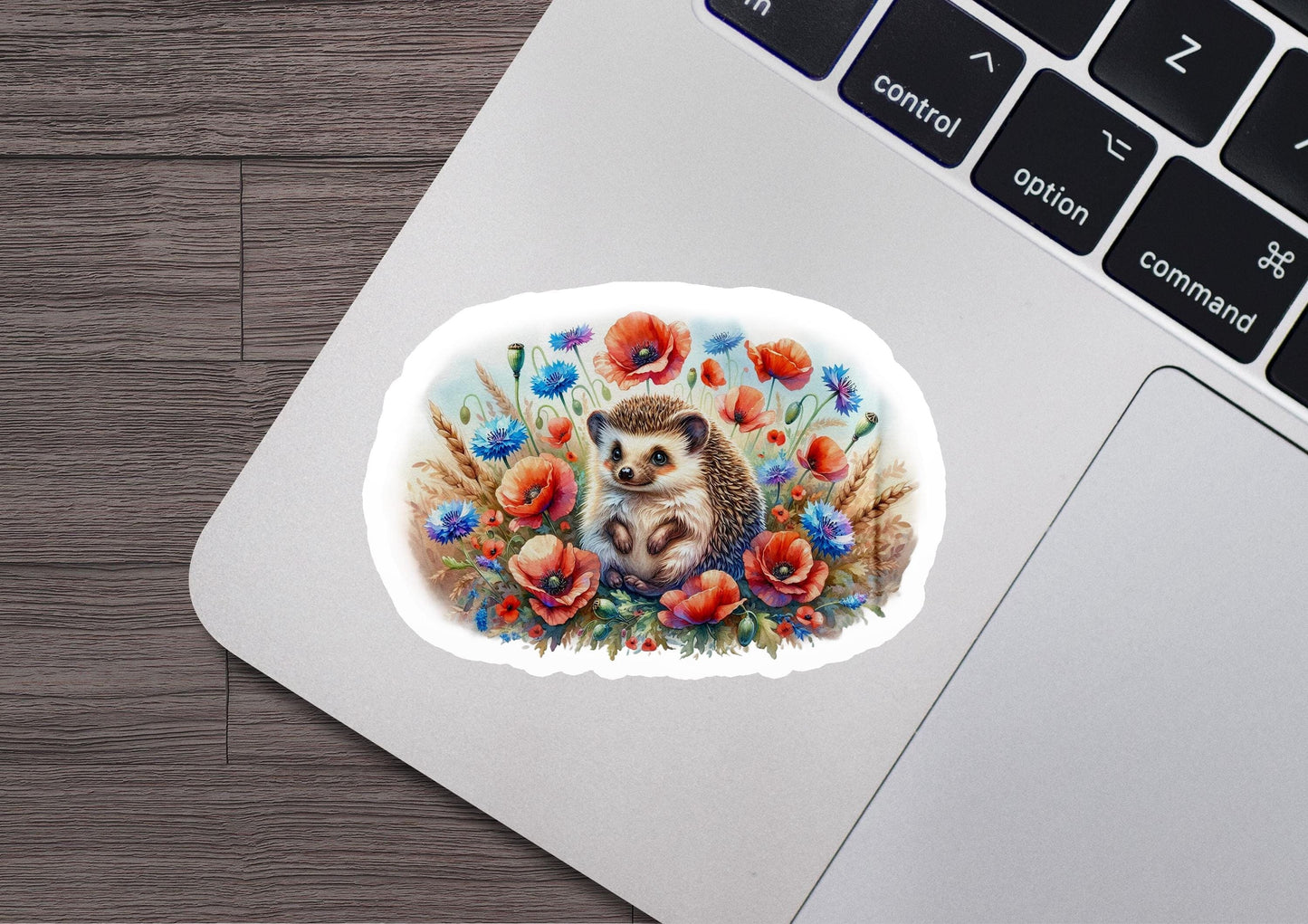 a sticker of a hedge surrounded by flowers