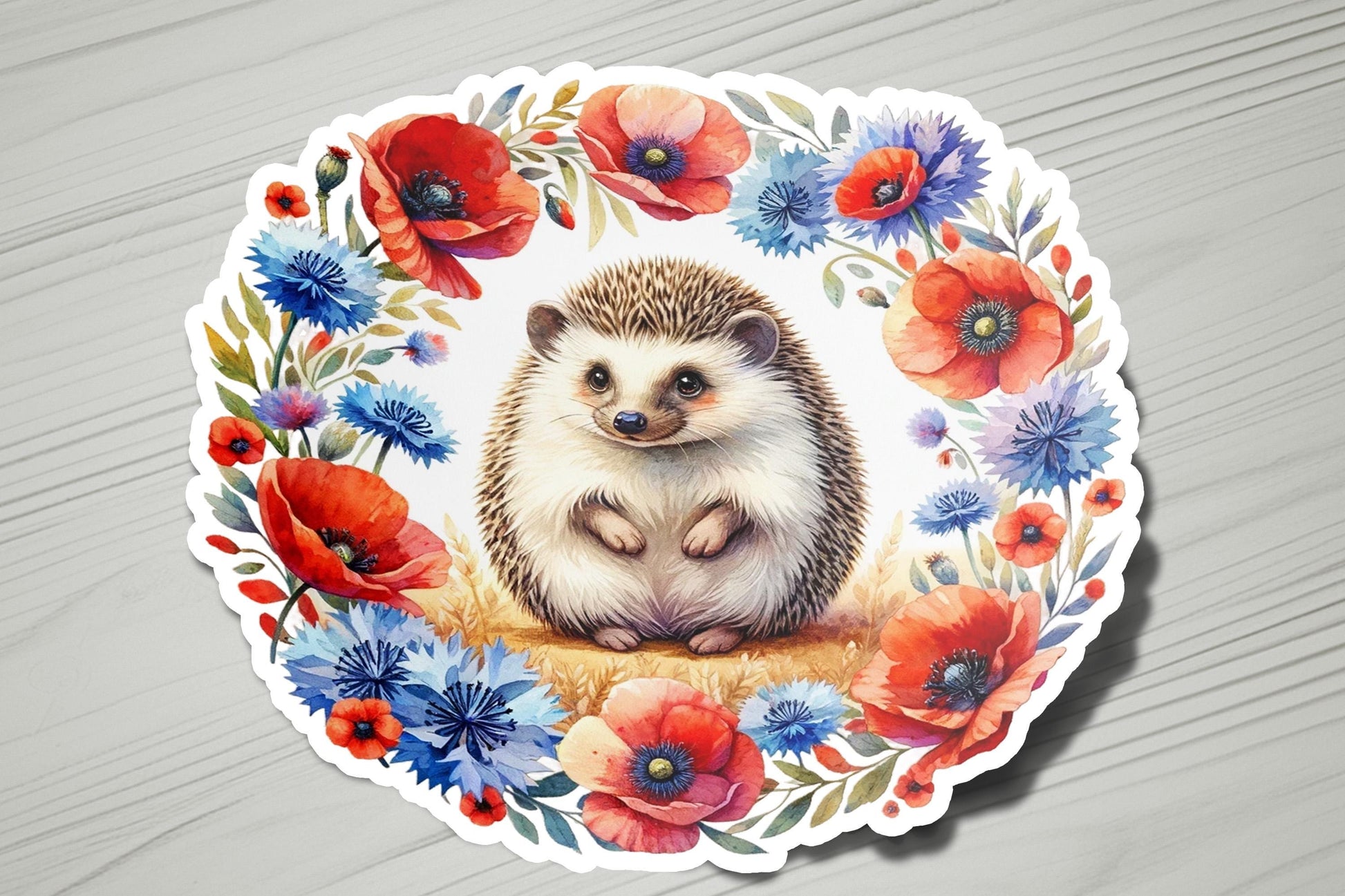 a sticker of a hedge surrounded by flowers