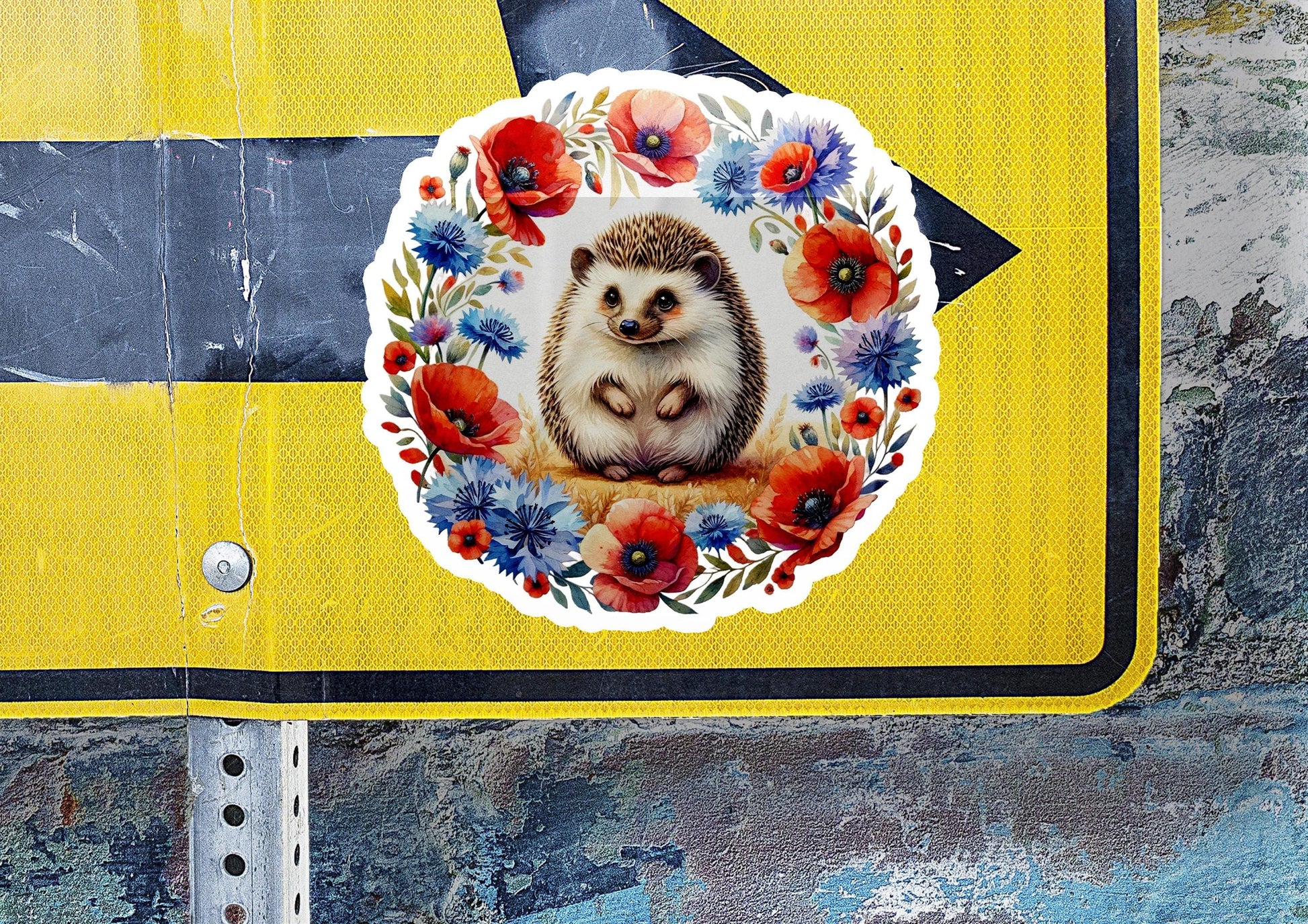 a sticker with a picture of a hedge on it