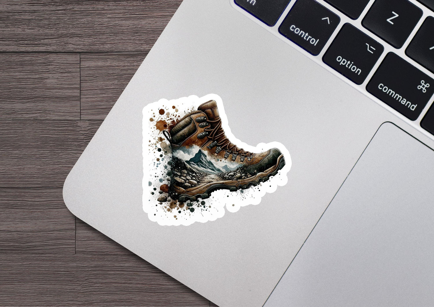 a sticker of a pair of hiking boots