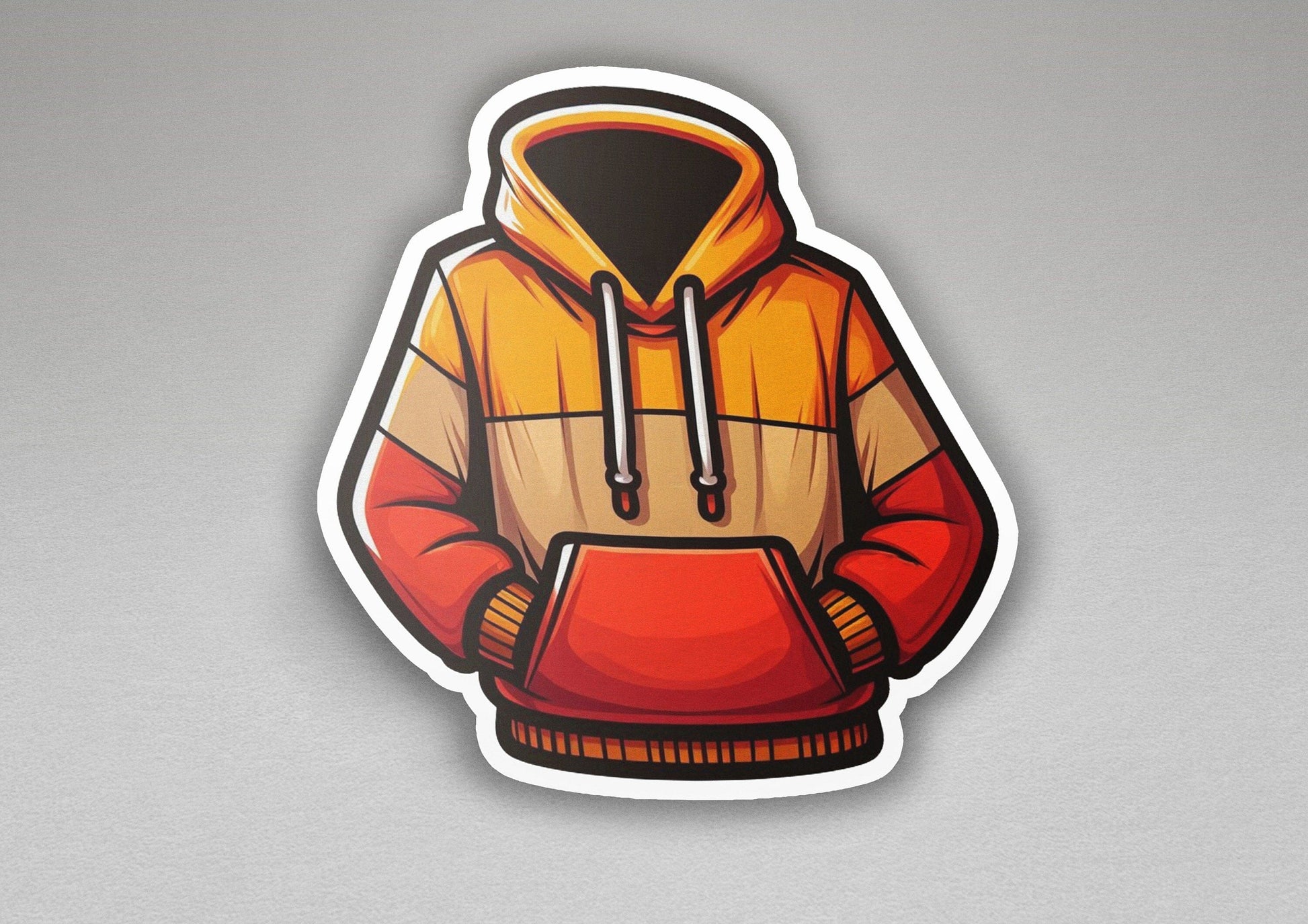 a sticker of a hooded sweatshirt with a hoodie on