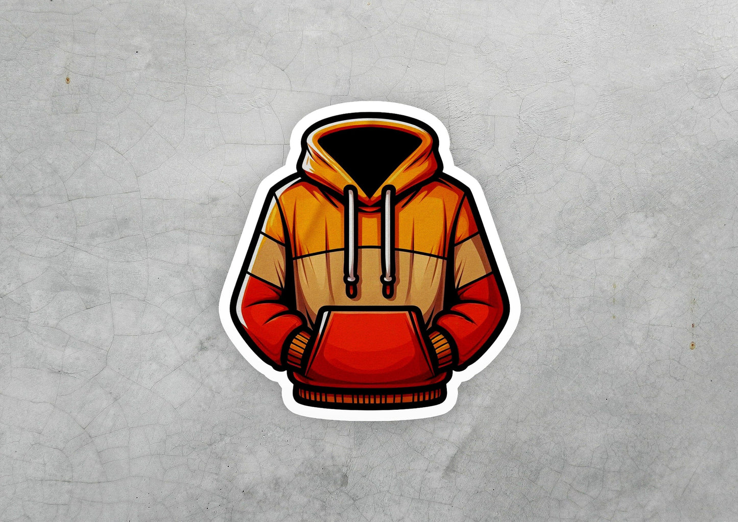 a sticker of a hooded sweatshirt with a hoodie on