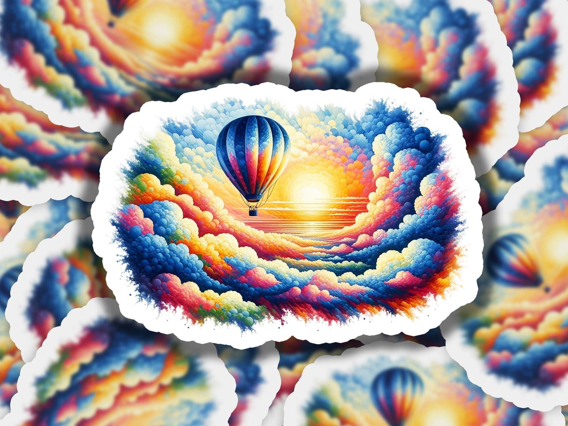 a picture of a hot air balloon in the sky