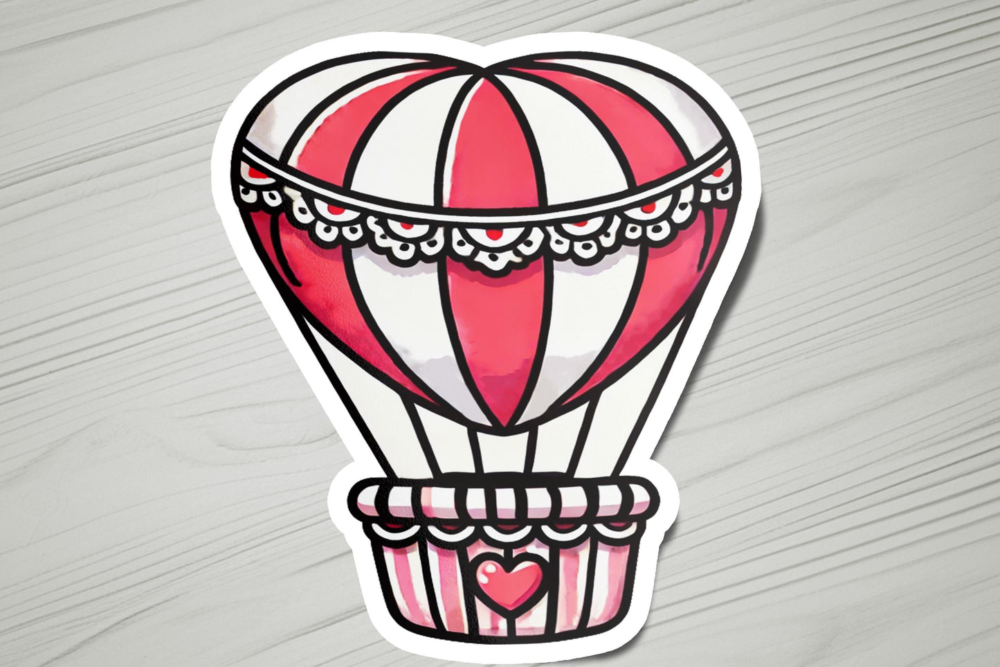 a sticker of a hot air balloon