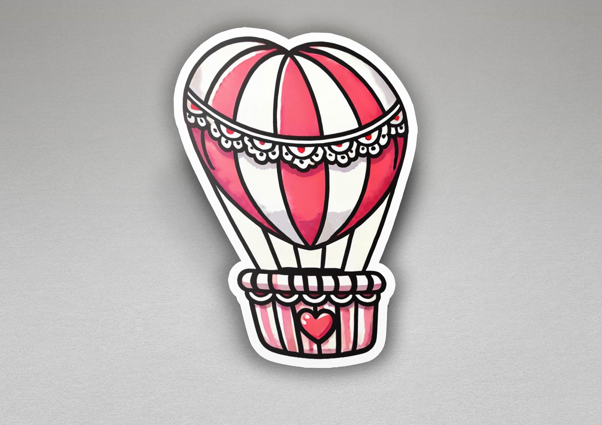a sticker of a hot air balloon
