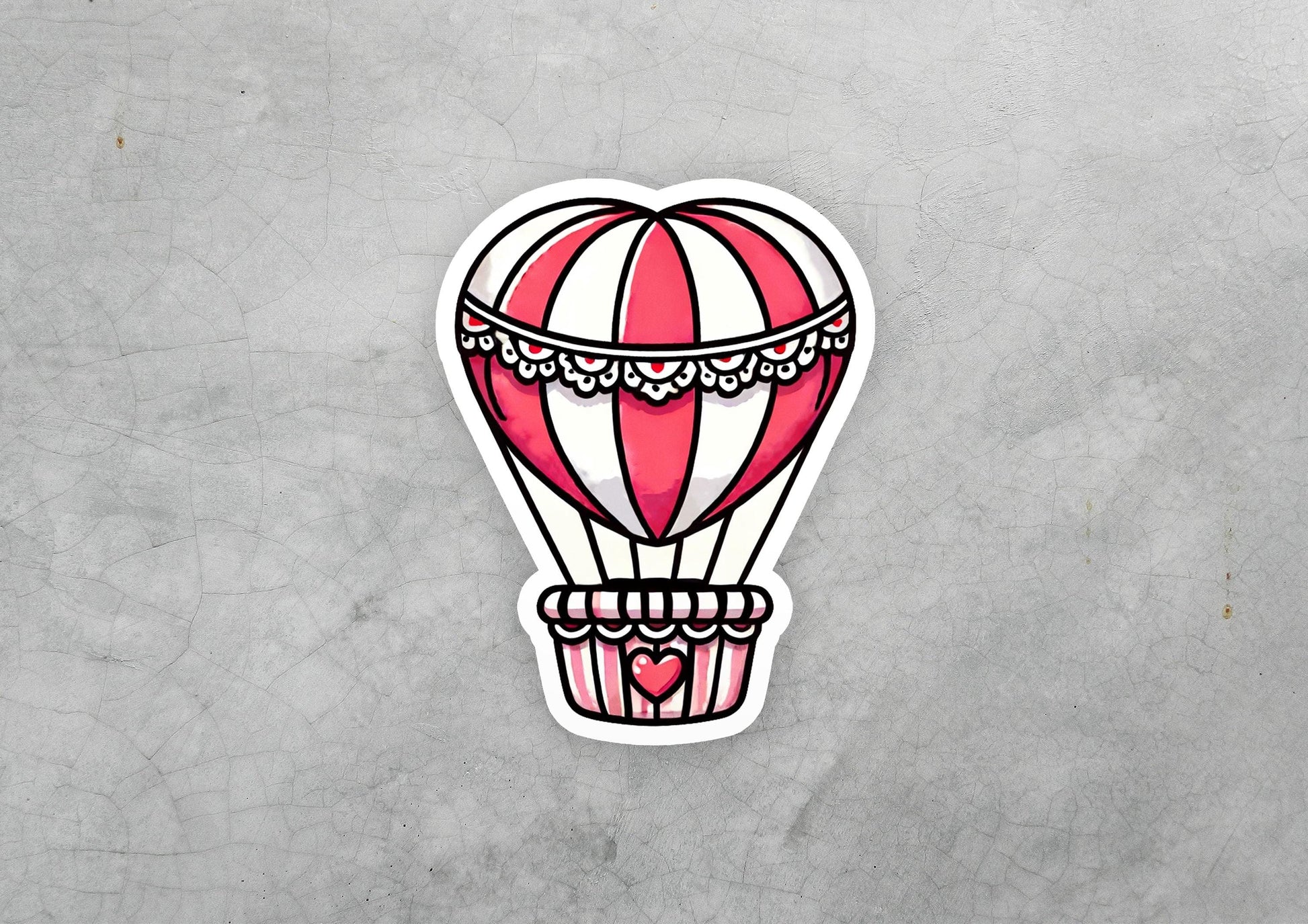 a sticker of a hot air balloon
