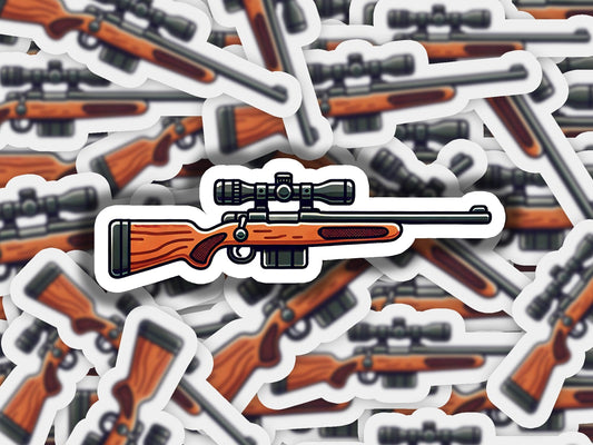 a bunch of stickers with guns on them