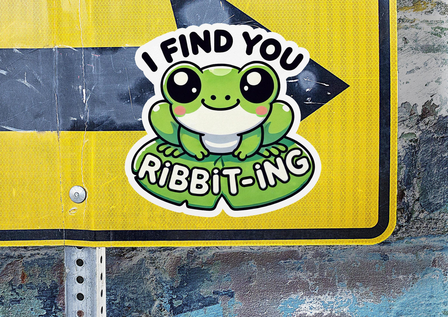 a sticker on the side of a sign that says i find you rabbit -
