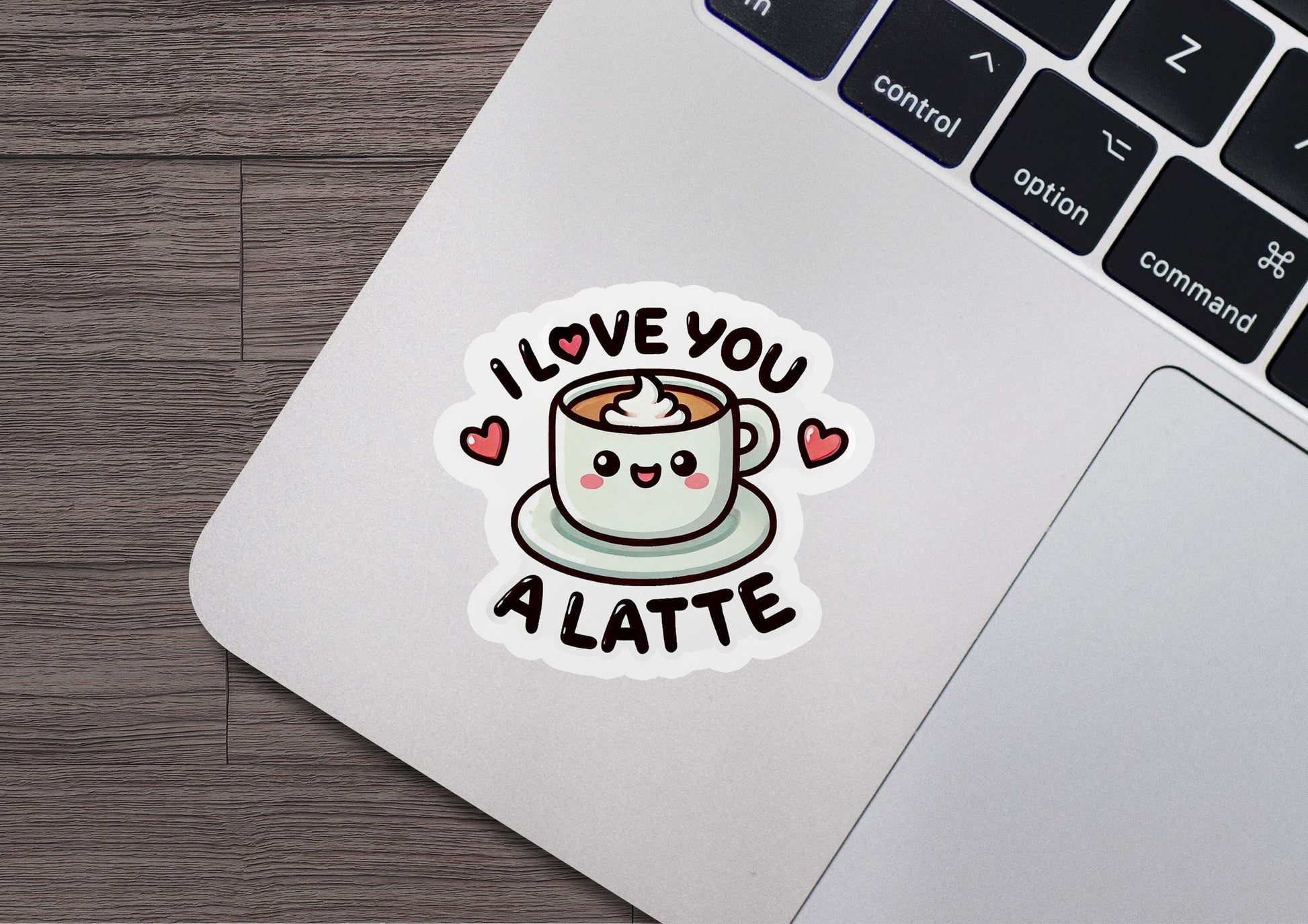 a sticker that says i love you a latte