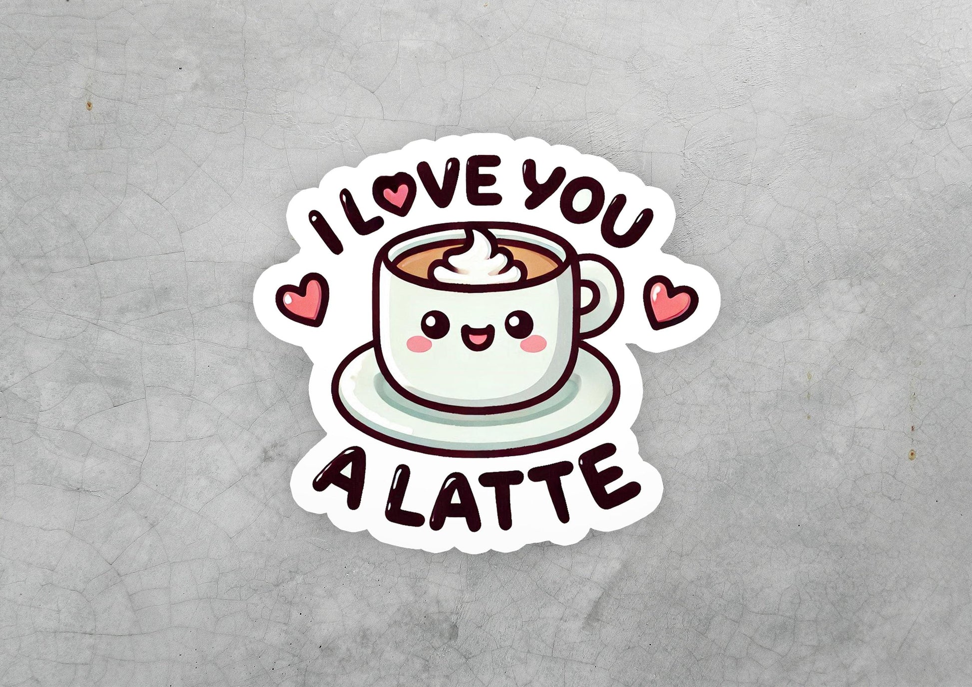 a sticker with a cup of coffee on it