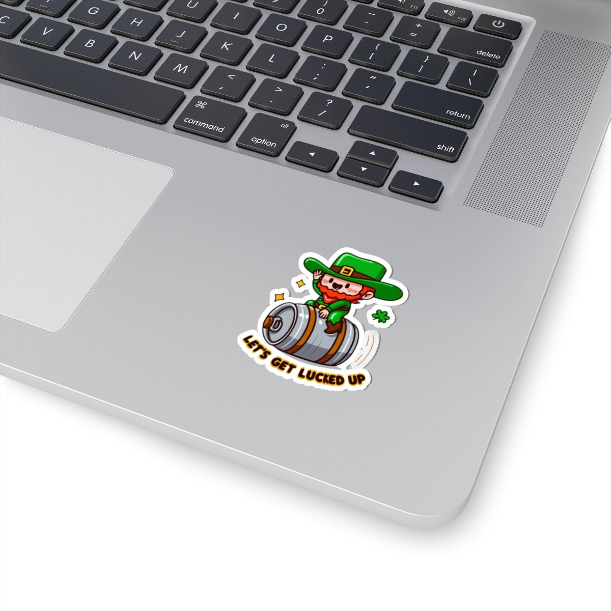 Lets Get Lucked Up Cowboy Leprechaun Keg Sticker