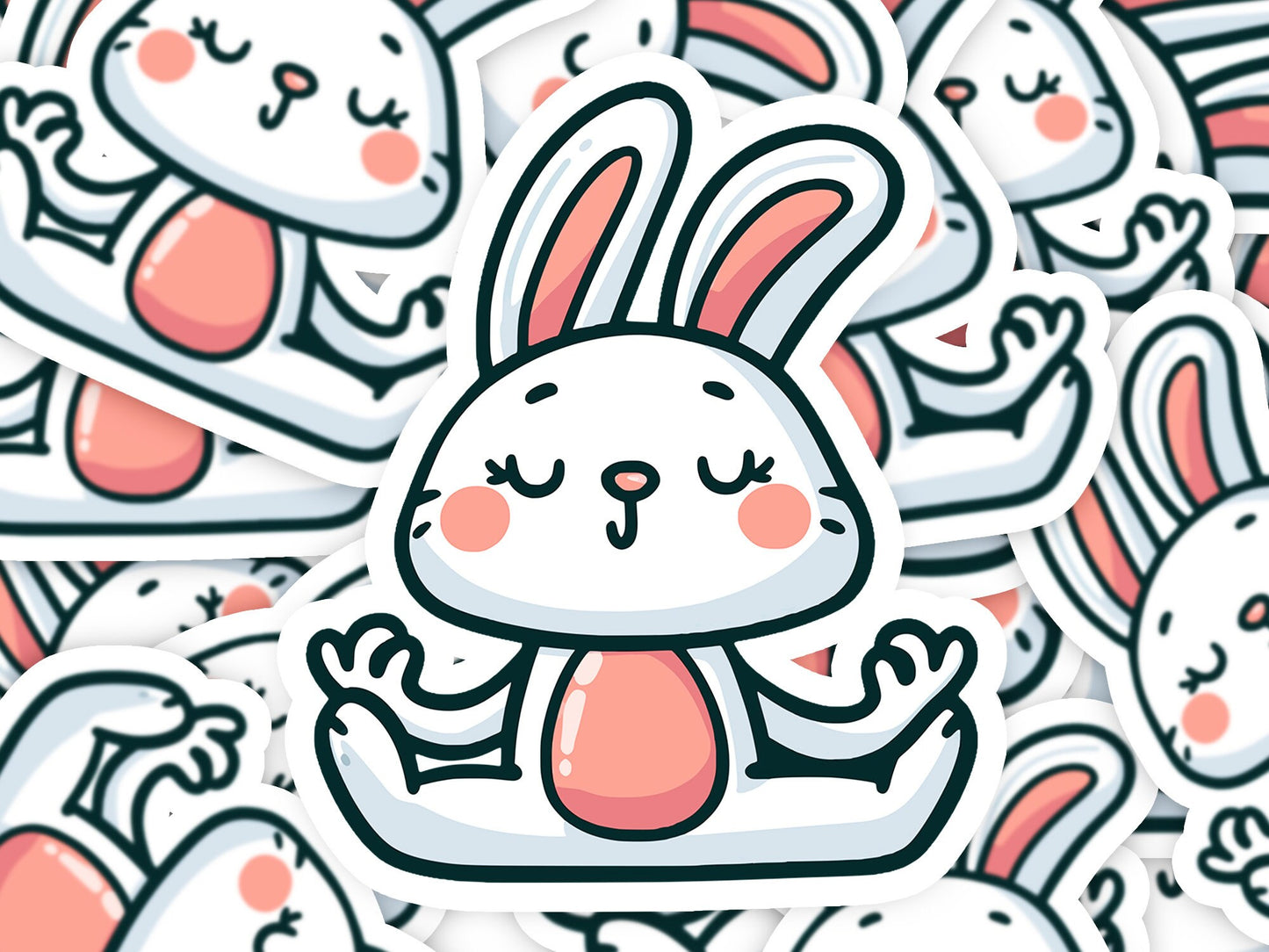 Yoga Bunny Easter Sticker