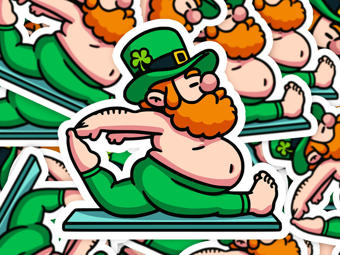 Yoga Leprechaun St. Patricks Day Sticker