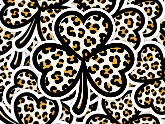 Cheetah Shamrock Sticker