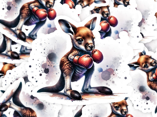 a painting of a kangaroo with boxing gloves