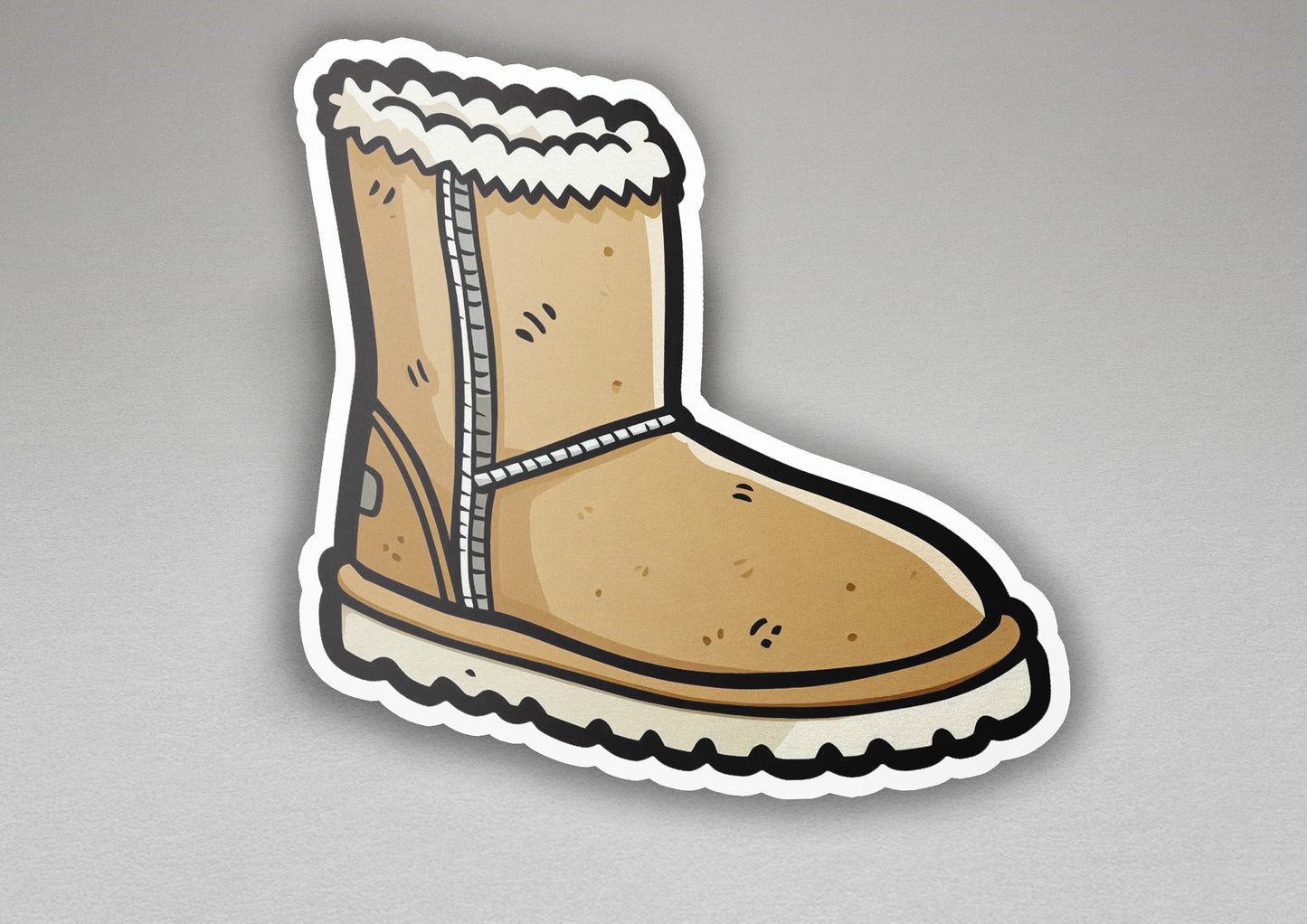 a sticker of a boot with a zipper on it