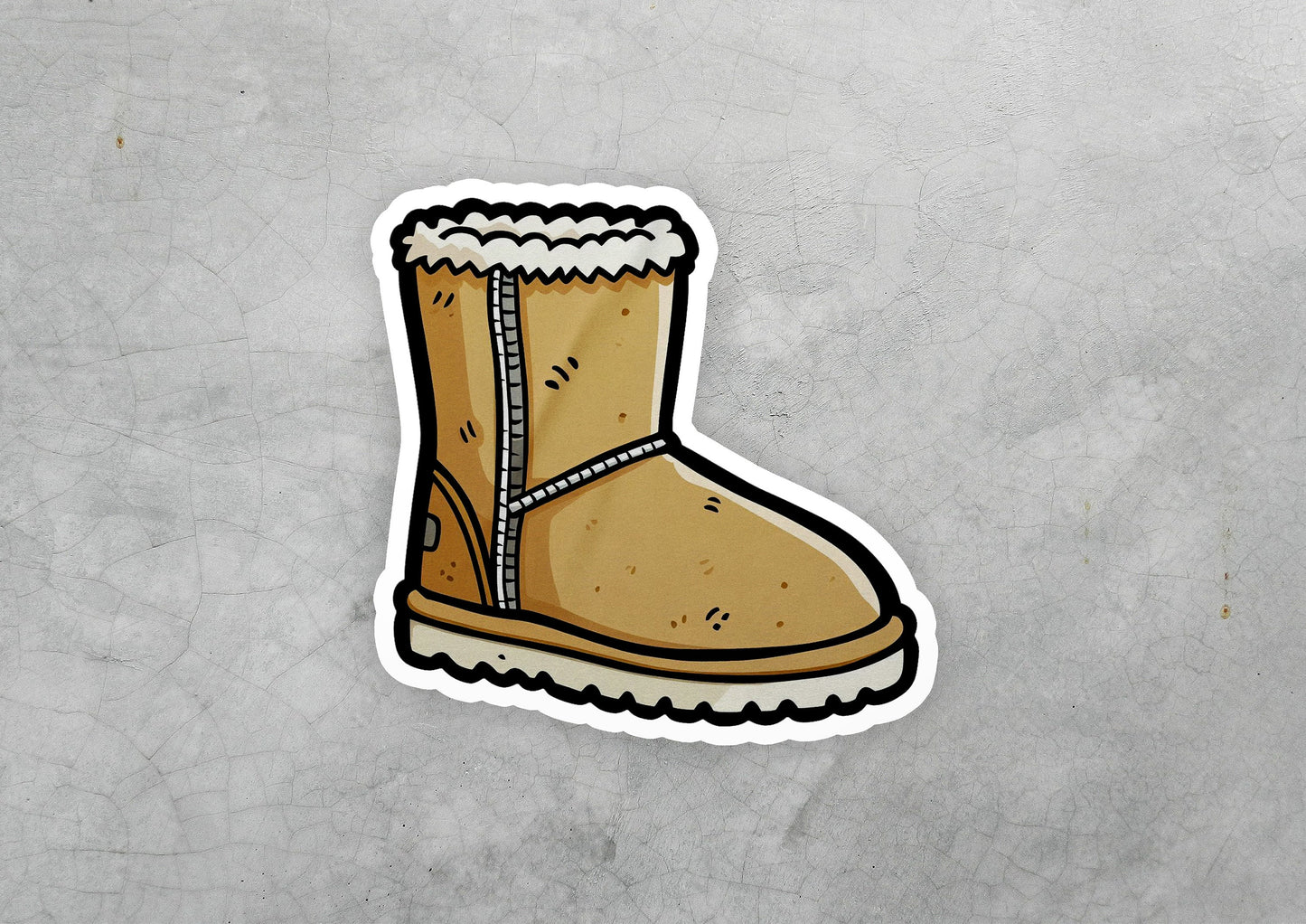 a sticker of a boot with a zipper on it