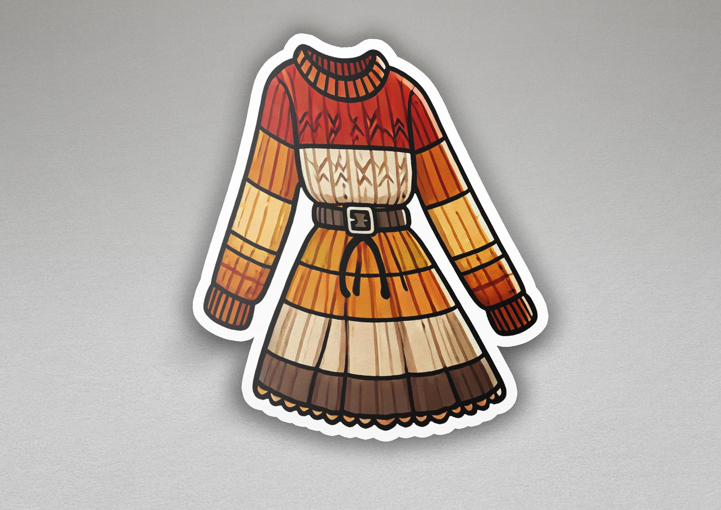 a sticker of a dress with a belt