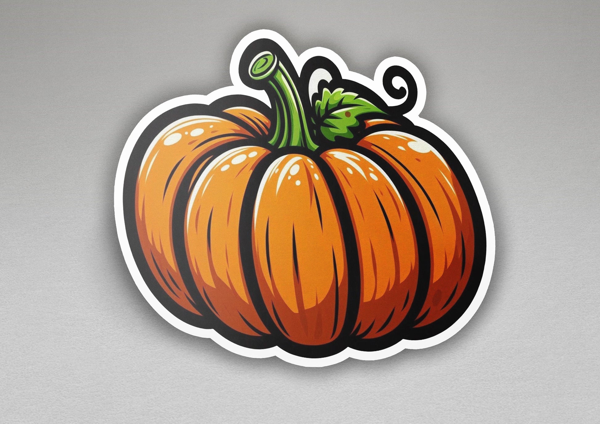 a sticker with a picture of a pumpkin