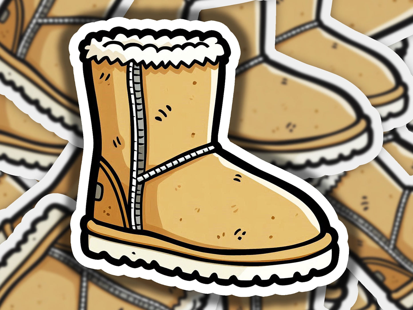 a sticker of a pair of boots with zippers