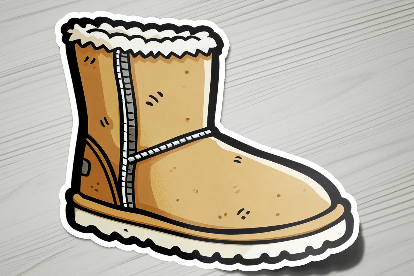 a sticker of a boot with a zipper on it