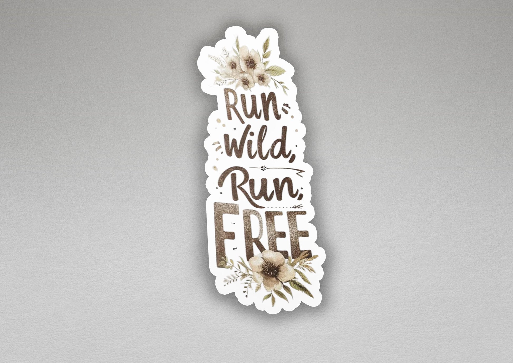 a sticker that says run wild, run free