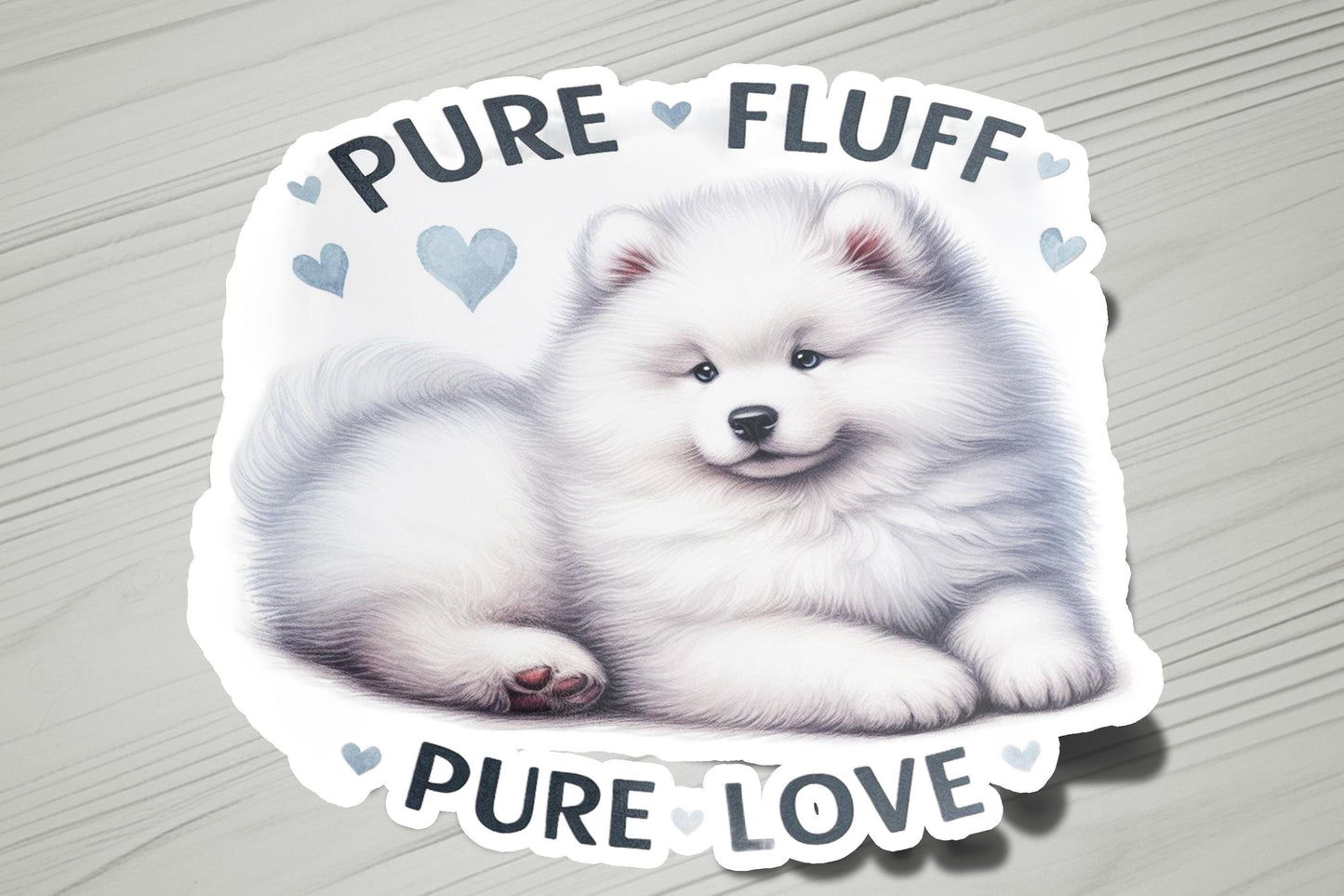 a sticker with a picture of a puppy on it