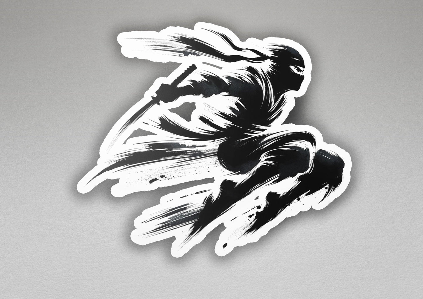 a sticker of a bird flying through the air