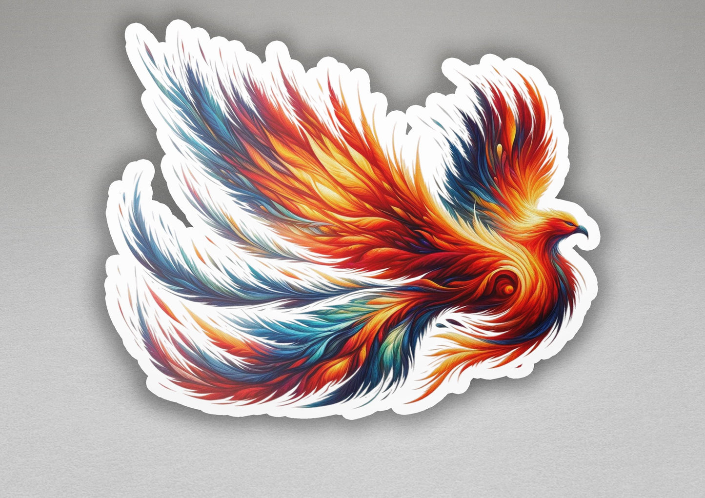 a sticker of a colorful bird of prey