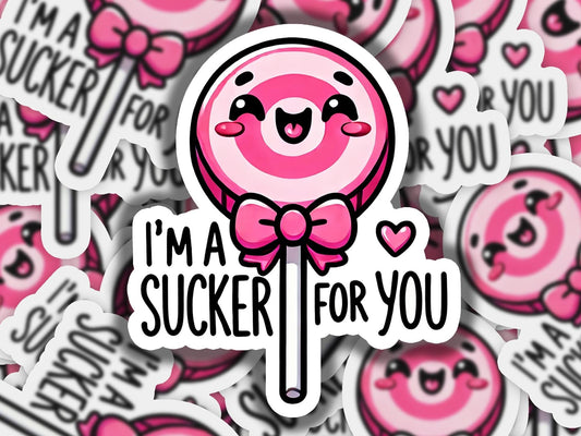 a bunch of stickers with a pink candy on top of it