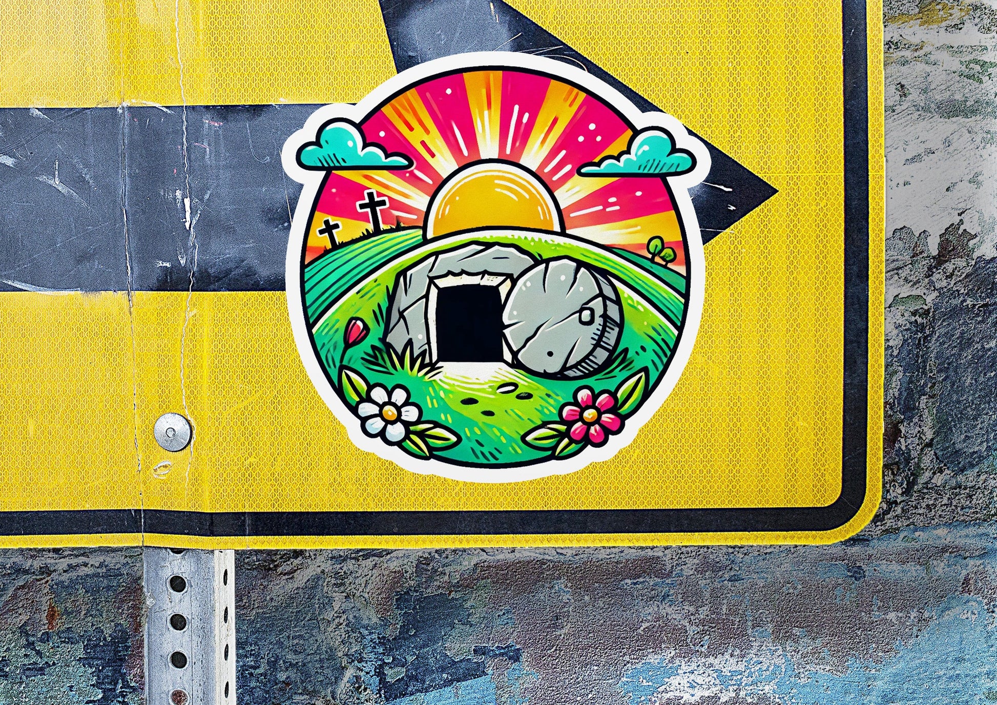 a yellow sign with a picture of a soccer ball on it