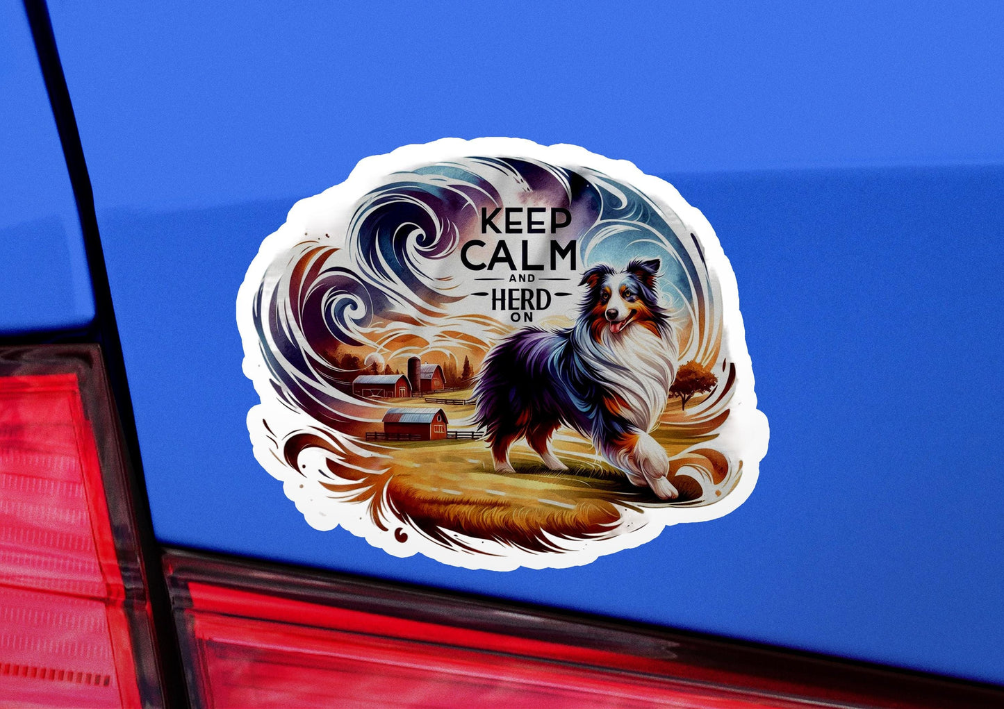 a sticker of a dog on the back of a car