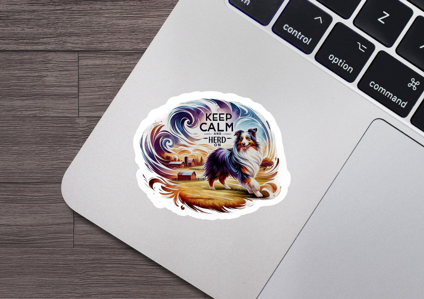 a laptop with a sticker of a dog on it