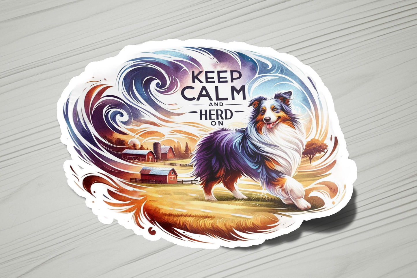 a sticker with a picture of a dog on it