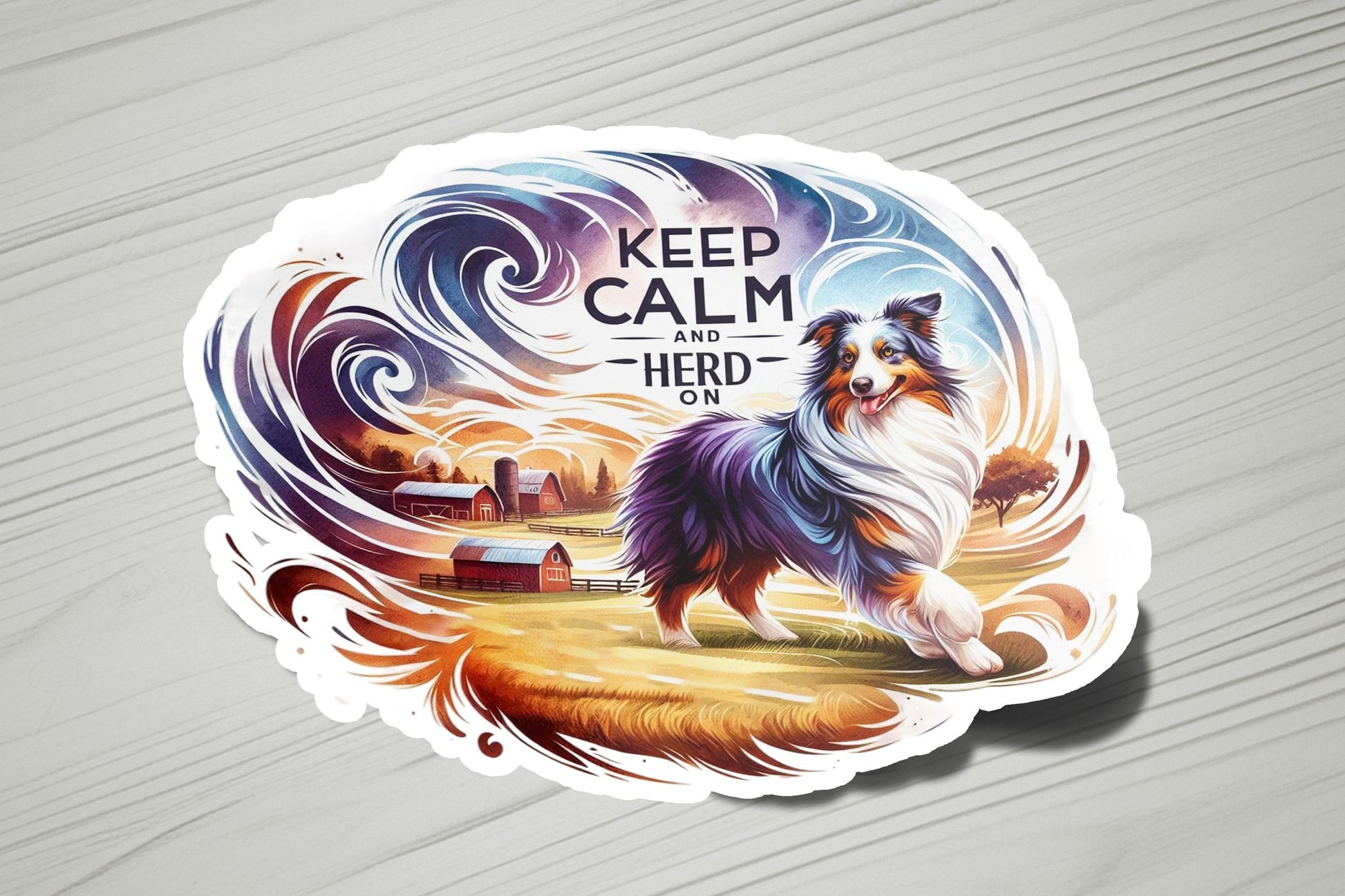 a sticker with a picture of a dog on it