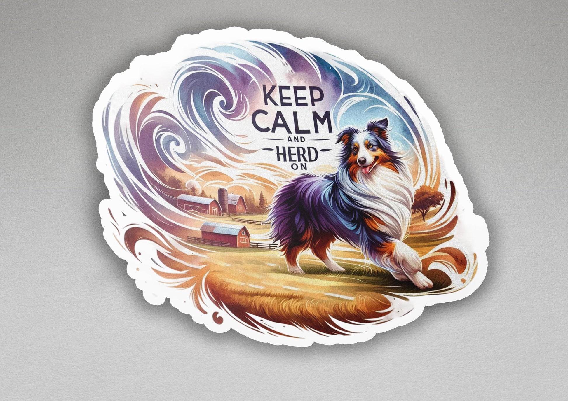 a sticker with a picture of a dog on it