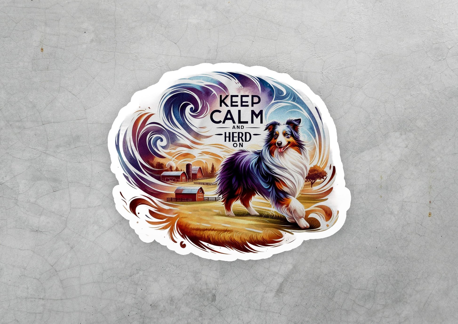 a sticker with a picture of a dog on it