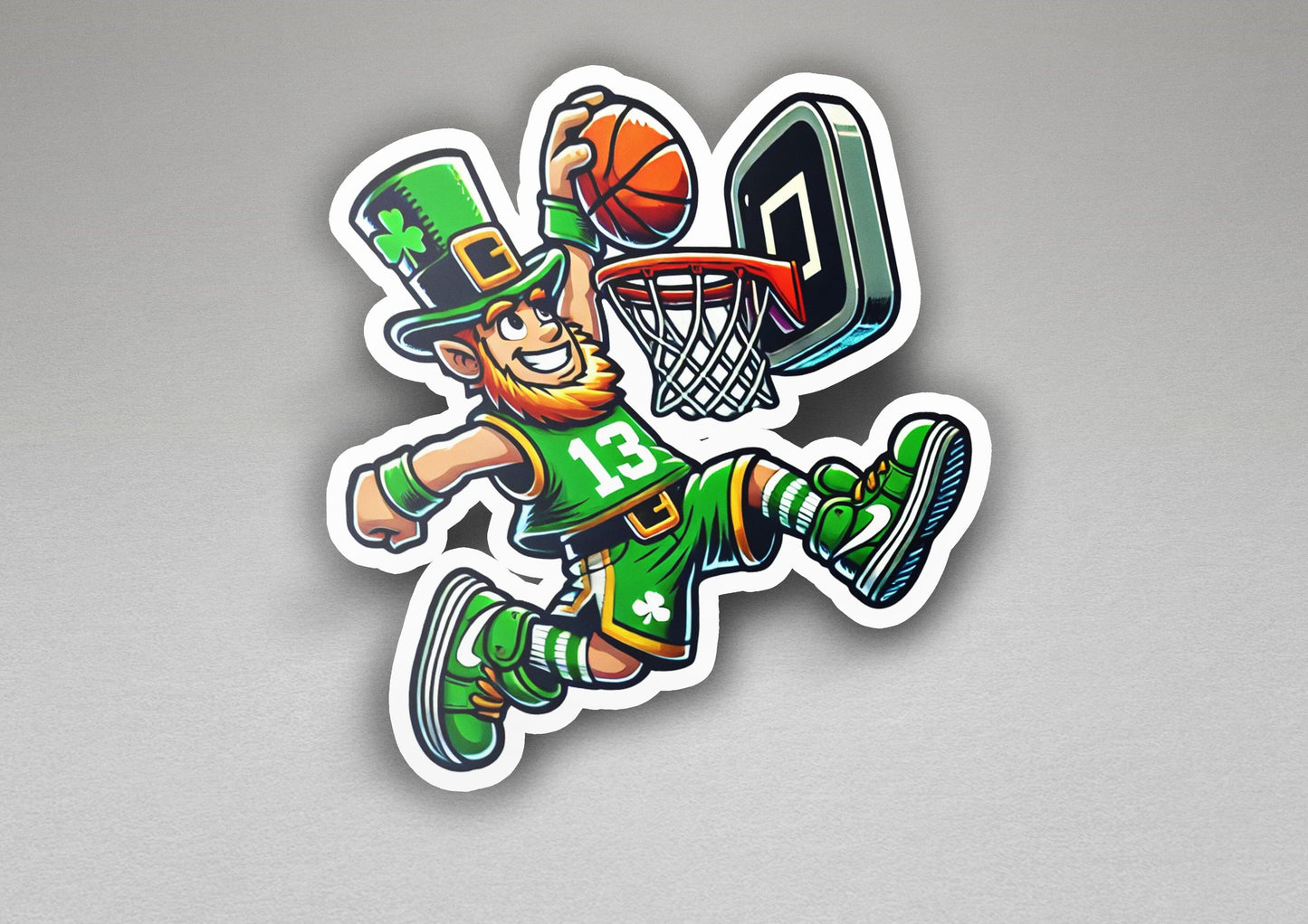 a sticker of a basketball player with a beard