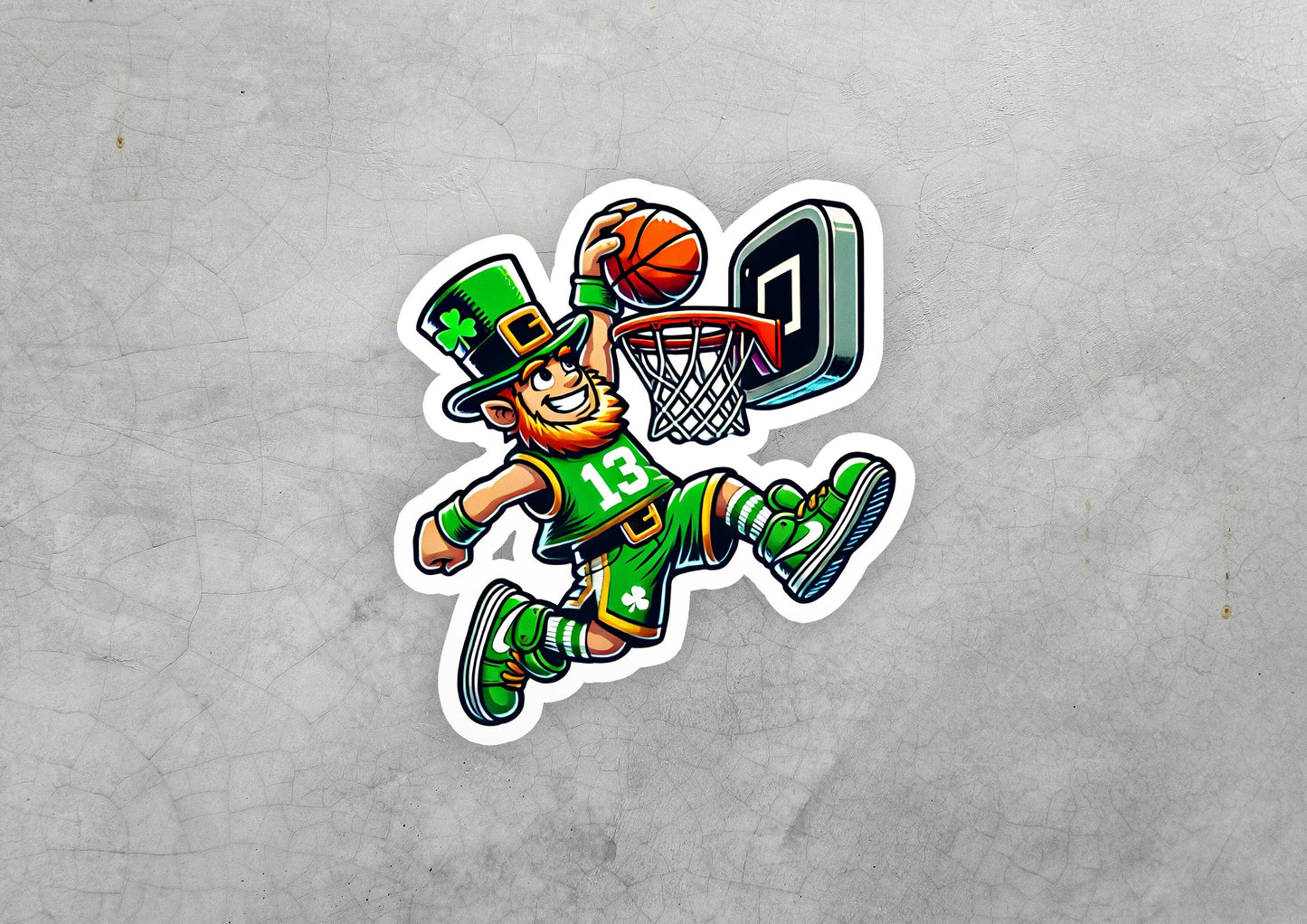 a sticker of a leprezi basketball player with a leprezi basketball