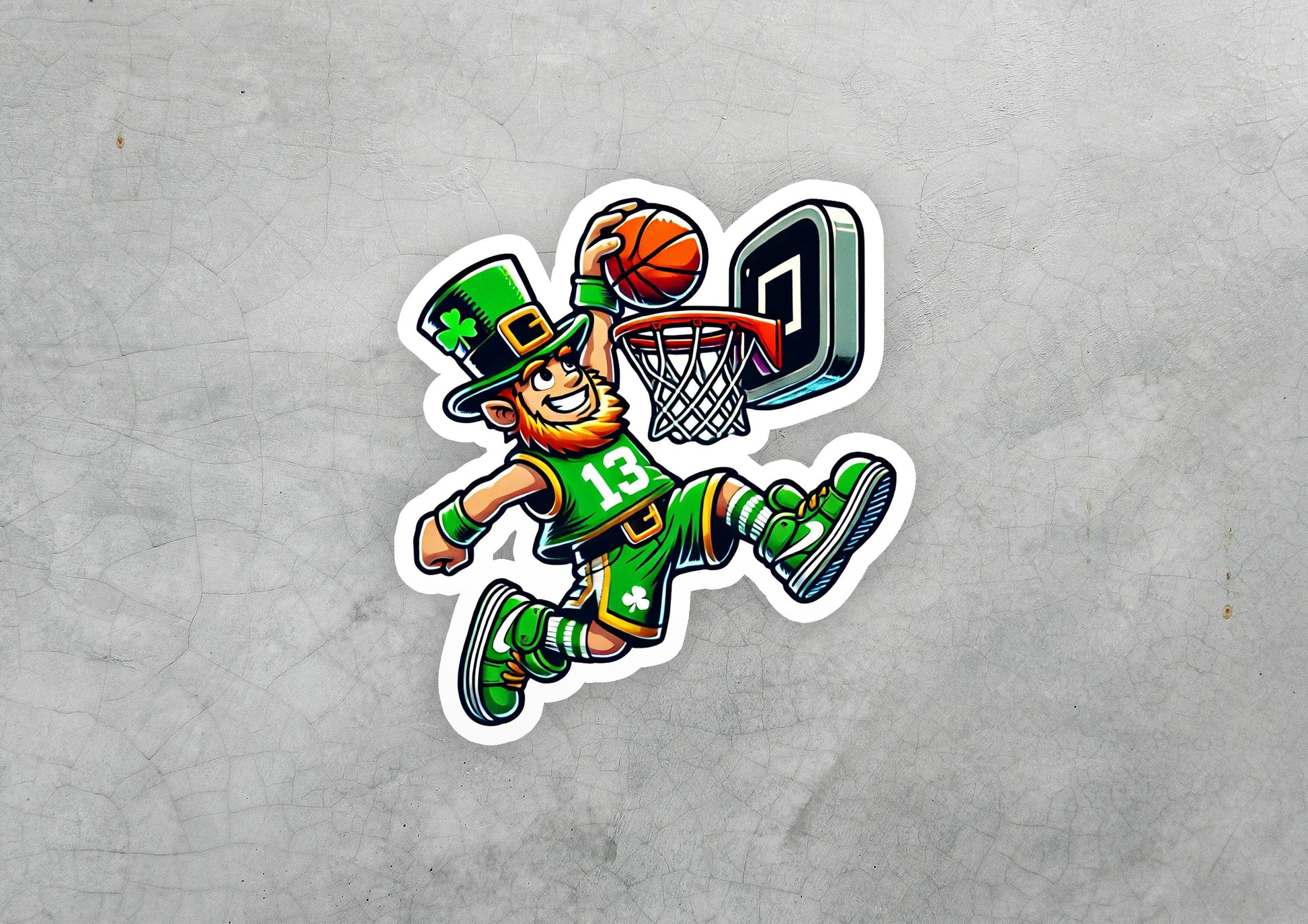 a sticker of a leprezi basketball player with a leprezi basketball