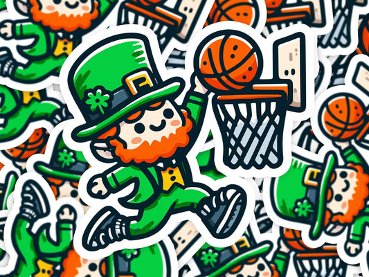 Leprechaun Dunking Vinyl Sticker | Dishwasher Safe & Durable | Custom Sizes | Fast Shipping | Made in USA Fiesta Doodle waterproof vinyl sticker. dishwasher safe outdoor sticker.