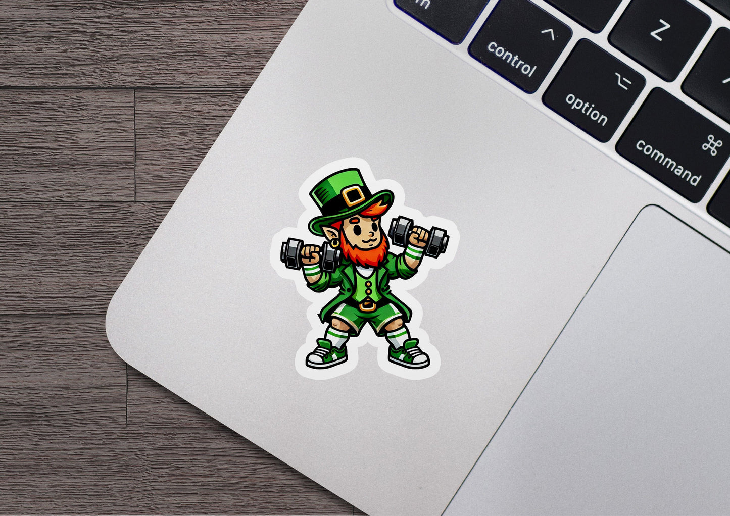 a st patrick's day sticker on a laptop
