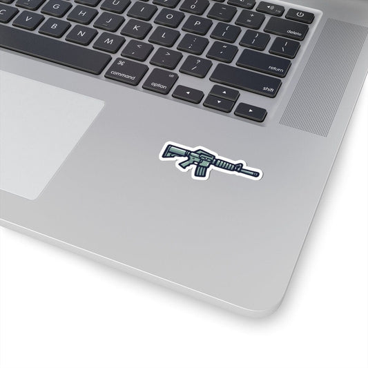 M16 Rifle Vinyl Sticker | Dishwasher Safe & Durable | Custom Sizes | Fast Shipping | Made in USA Fiesta Doodle waterproof vinyl sticker. dishwasher safe outdoor sticker.