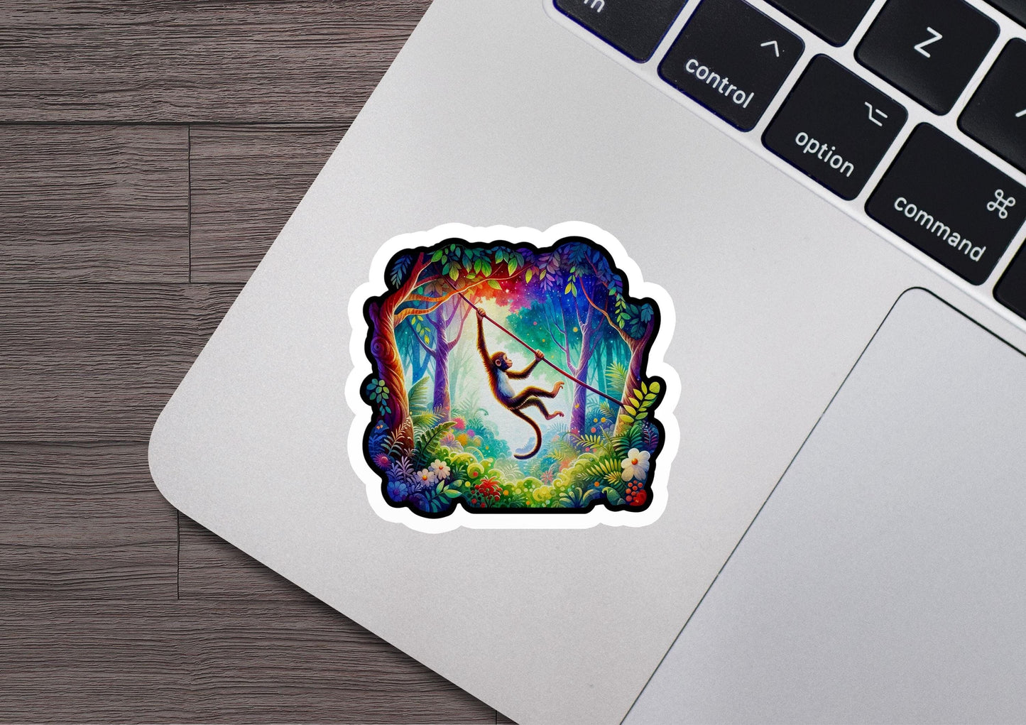 a sticker of a lizard with a bow in a forest