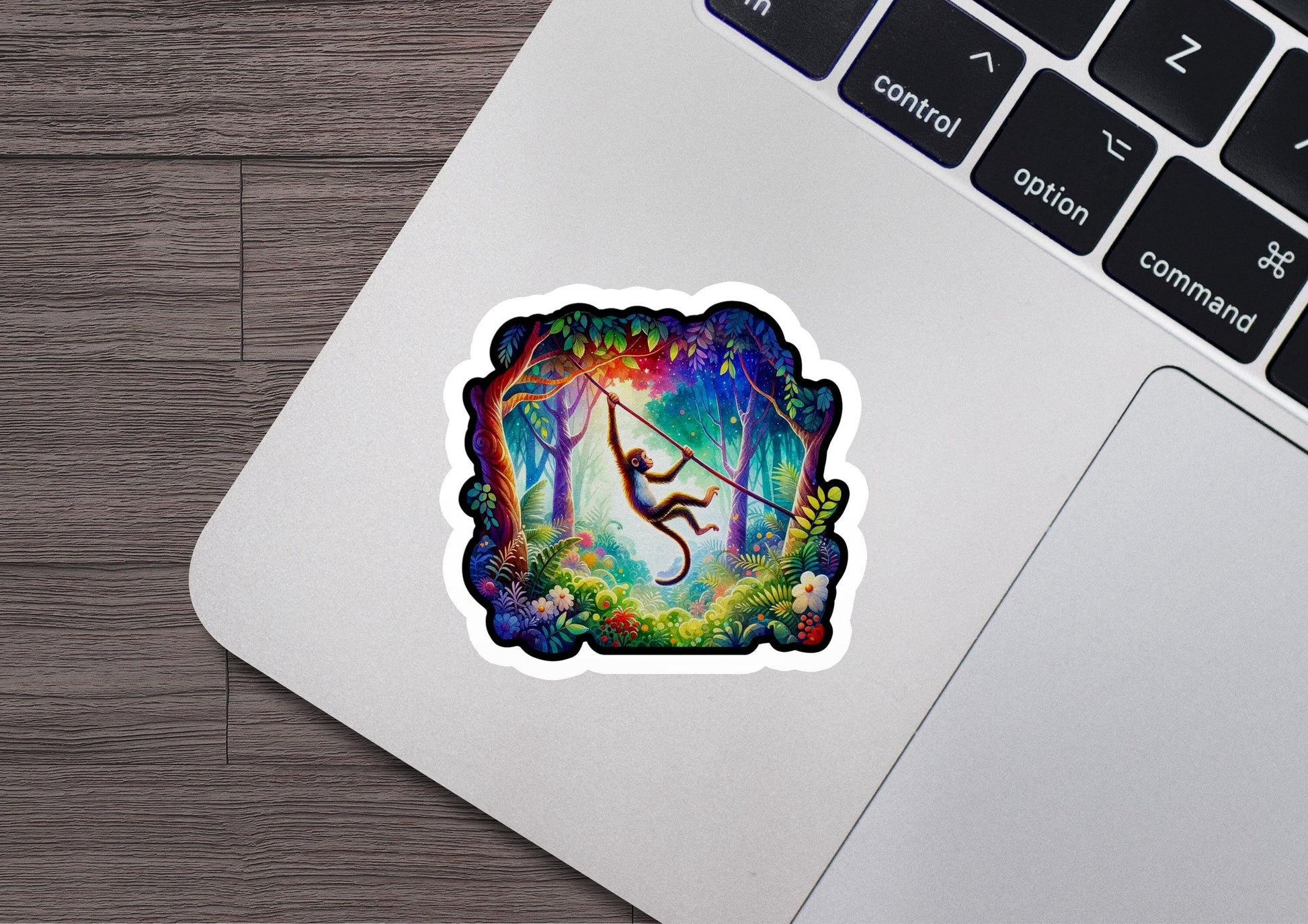 a sticker of a lizard with a bow in a forest