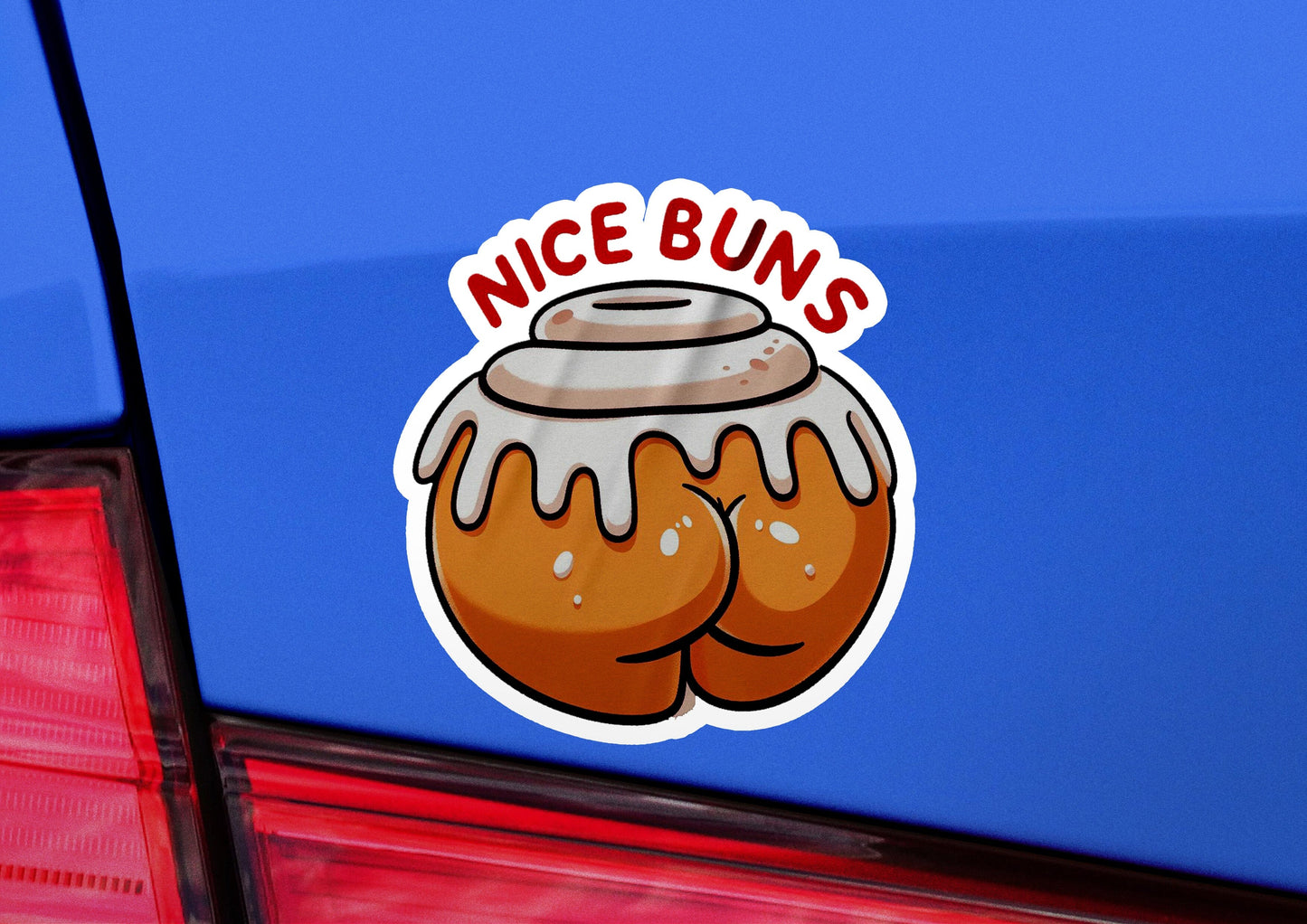 a close up of a car with a sticker on it