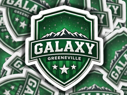 Official Galaxy Crest Vinyl Sticker | Dishwasher Safe & Durable | Custom Sizes | Fast Shipping | Made in USA 1 Fiesta Doodle waterproof vinyl sticker. dishwasher safe outdoor sticker.