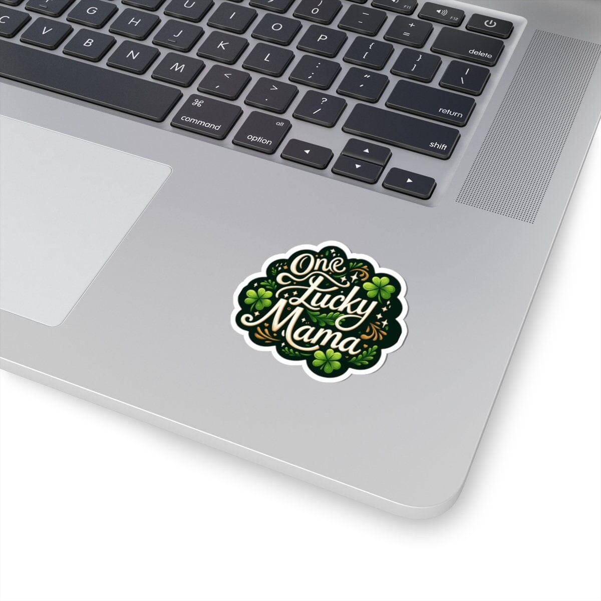 One Lucky Mama St. Patricks Day Vinyl Sticker | Dishwasher Safe & Durable | Custom Sizes | Fast Shipping | Made in USA Fiesta Doodle waterproof vinyl sticker. dishwasher safe outdoor sticker.