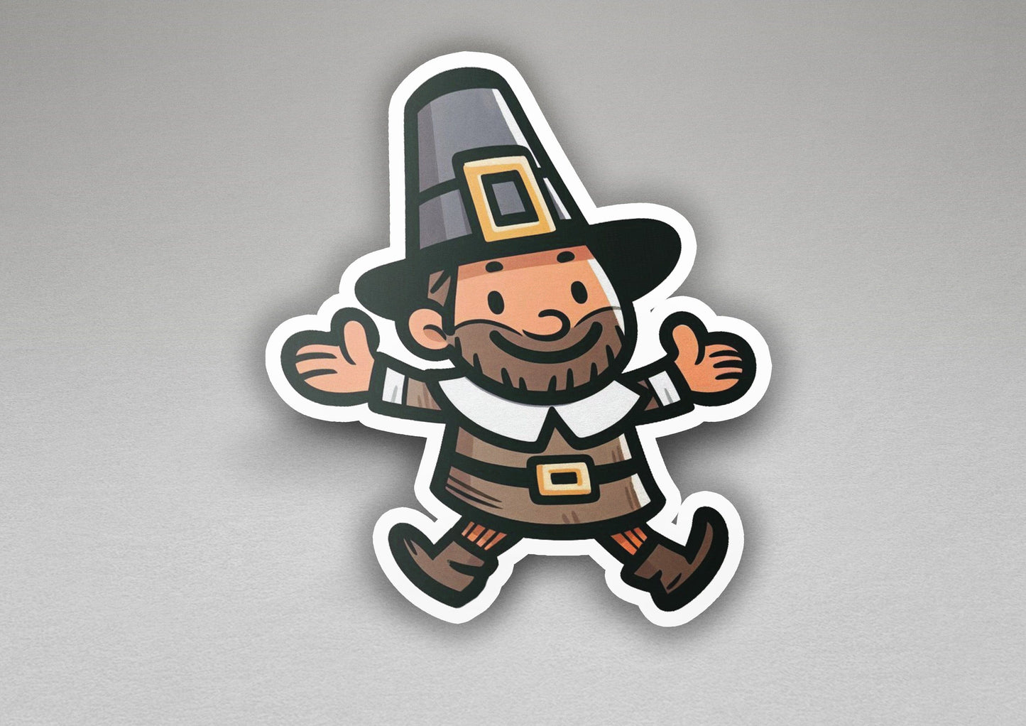 a sticker of a wizard with a hat on