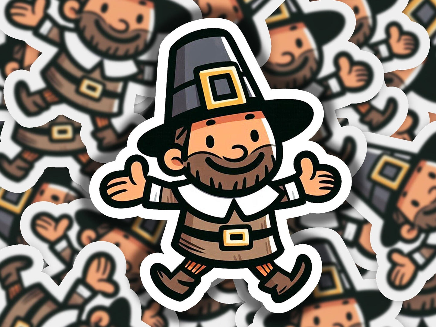 a sticker of a wizard surrounded by other stickers